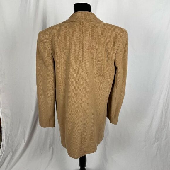 Vintage 90’s Harve’ Benard Tan Herringbone Wool Cashmere Blend Blazer - Women’s - Picture 5 of 6